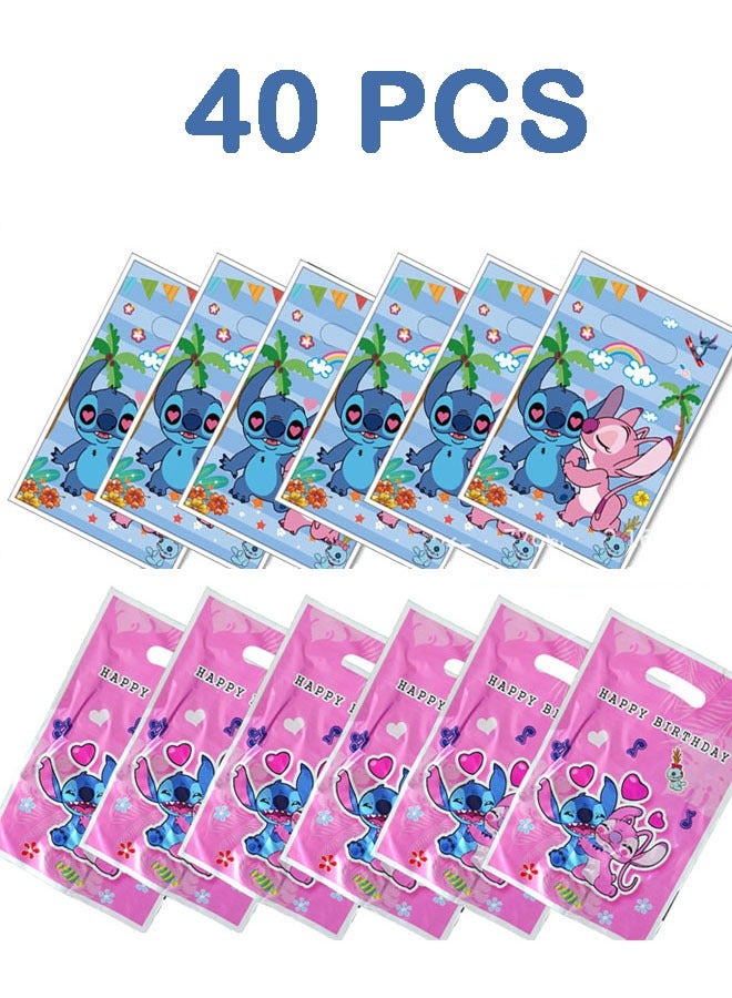 40 PCS Stitch Birthday  Supplies Cartoon Candy Bag Tote Bag Kids Gift Bag Adult Birthday  Decorations - Image 1